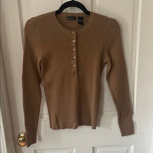 Moda International Tan Crew Neck Sweater